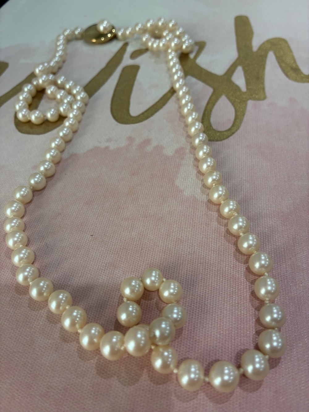 Classic Pearl Bead Necklace - Cream Pearls
